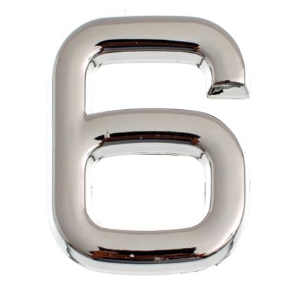 Número 6 para Apartamento ABS 39mm Prata Bemfixa